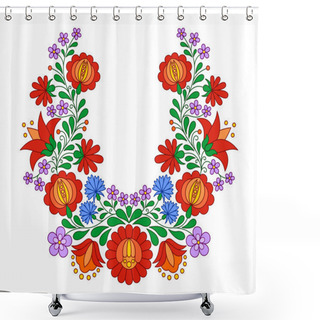 Personality  Traditional Hungarian Folk Embroidery Pattern Shower Curtains