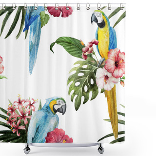 Personality  Tropical  Pattern With Birds Shower Curtains