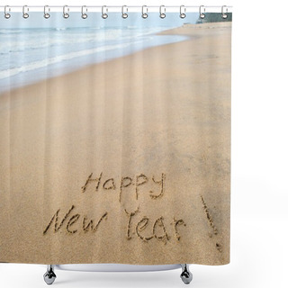 Personality  Happy New Year Sign On Beach Shower Curtains