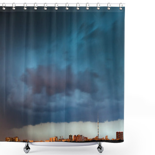 Personality  Storm Clouds Over City Shower Curtains