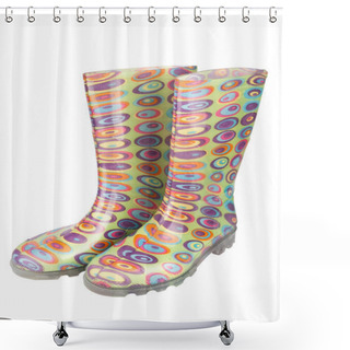 Personality  Pair Of Women's Rubber Boot Shower Curtains