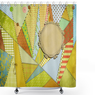Personality  Stitched Patchwork Background Shower Curtains