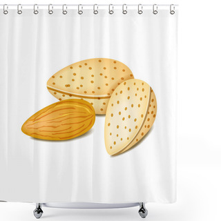 Personality  Almonds Label - Vector Illustration Shower Curtains