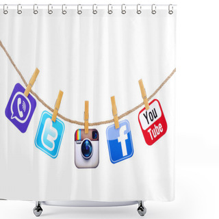 Personality  Popular Social Media Shower Curtains