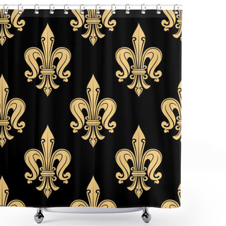 Personality  Vintage Seamless Golden Fleur-de-lis Pattern Shower Curtains