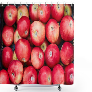 Personality  Red Ripe Apples, Pile Of Fresh Apple Fruits, Natural Food Shower Curtains