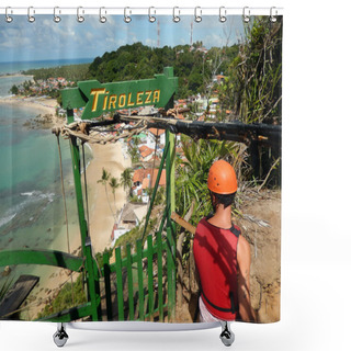 Personality  Beach From The Lighthouse. Morro De Sao Paulo Shower Curtains