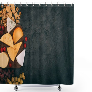 Personality  Various Types Of Cheese And Grapes Shower Curtains
