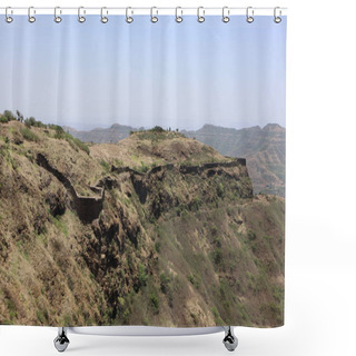 Personality  Dried Hills Surrounding Sinhagad Fort Exploring The Surroundings Of Sinhagad Fort In Pune Shower Curtains