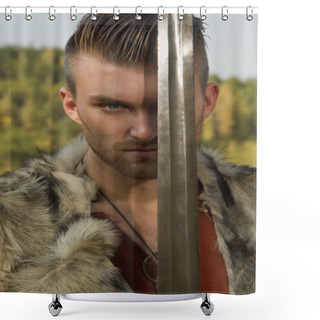 Personality  Viking. Nordic Warrior Shower Curtains