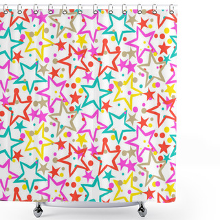 Personality  Pattern With Stars Shower Curtains