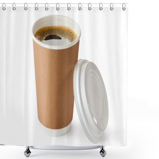Personality  Opened Take-out Coffee In Cardboard Cup Shower Curtains