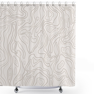 Personality  Topographic Map Lines, Earth Relief, Contour Background. Geographic Grid, Elevation Map, Vector Abstract. Shower Curtains