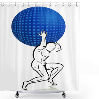 Personality  Atlas, Titan Shower Curtains