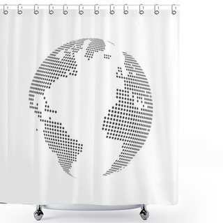 Personality  Abstract Dotted Globe Earth World Map. Vector Illustration Shower Curtains