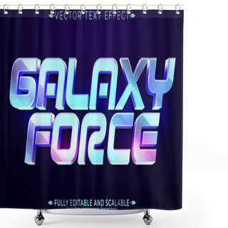 Personality  Galaxy Force Text Effect, Editable Space And Cosmic Customizable Shower Curtains