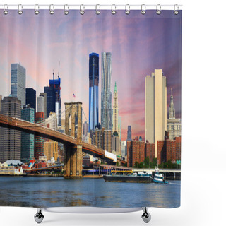 Personality  Brooklyn Bridge In New York Shower Curtains