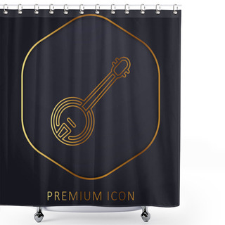 Personality  Banjo Golden Line Premium Logo Or Icon Shower Curtains