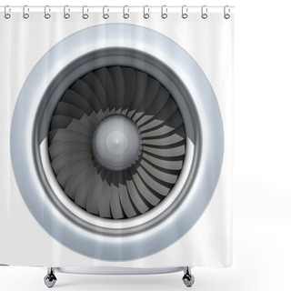 Personality  Turbo Jet Engine Shower Curtains