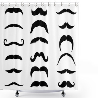 Personality  Black Moustaches Shower Curtains