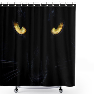 Personality  Black Cat Eyes Shower Curtains