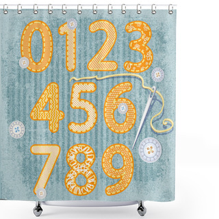 Personality  Sewing Style Numbers  Banner Vector Illustration   Shower Curtains