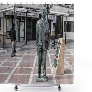 Personality  The Statue Of Blas Infante Known As The Father Of Andalucia In The Plaza Del Socorro Ronda Spain.. Shower Curtains