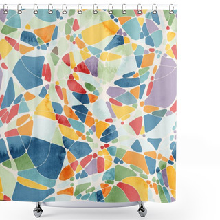 Personality  Seamless Paint Fills Between Lines Naive Design Shower Curtains