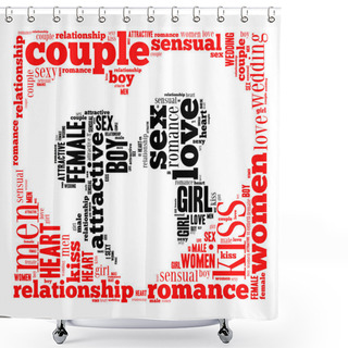 Personality  Kissing Couple In Heart Shape Shower Curtains