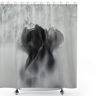 Personality  Abstract Background With Black And White Paint   Shower Curtains