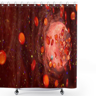 Personality  Blood Flow In Vessel Shower Curtains