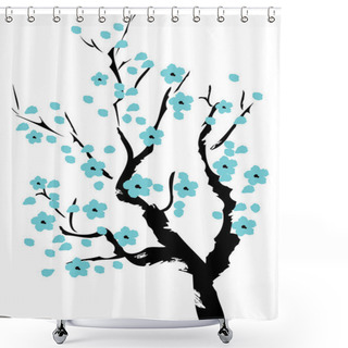 Personality  Vector Cherry Blossom Tree Shower Curtains
