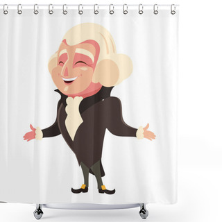 Personality  President George Washington On White Background Shower Curtains