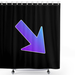 Personality  Arrow Pointing Right Down Blue Gradient Vector Icon Shower Curtains