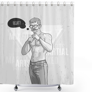 Personality  Hipster Graffiti Character Shower Curtains