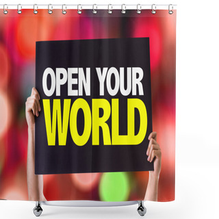 Personality  Open Your World Card Shower Curtains