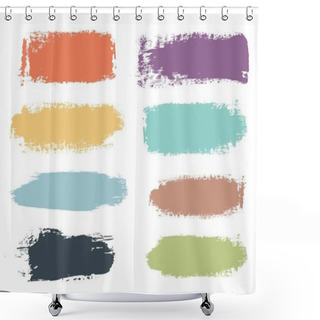 Personality  Pastel Paints Collection White Background Shower Curtains