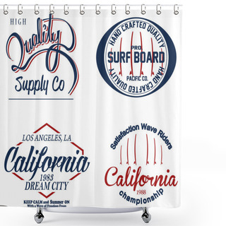 Personality  Vintage Surfing Poster Shower Curtains
