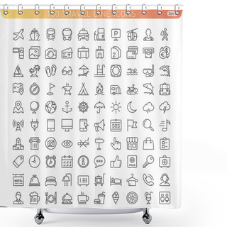 Personality  Travel Line Icons Shower Curtains