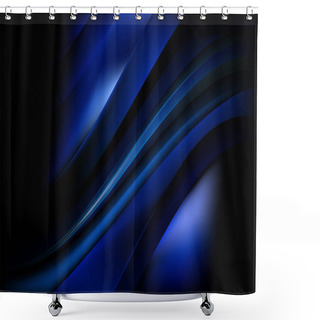 Personality  Blue Black Abstract Background Vector Illustration Design Shower Curtains