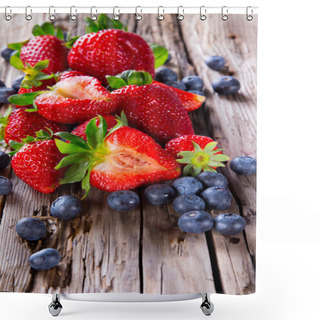 Personality  Fresh Fruits On Wood Shower Curtains