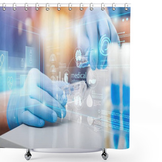 Personality  Scientist Working In Laboratory Shower Curtains