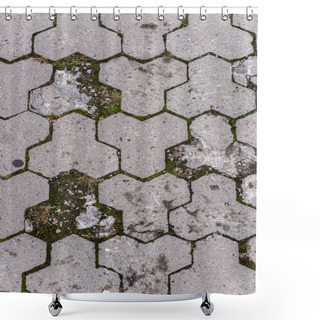 Personality  Full Frame Image Of Paving Stone Path Background Shower Curtains