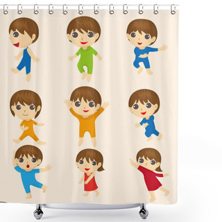 Personality  Cartoon Kid Icon Shower Curtains