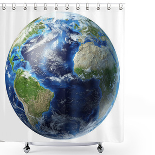 Personality  Planet Earth With Some Clouds. Atlantic Ocean View. Shower Curtains