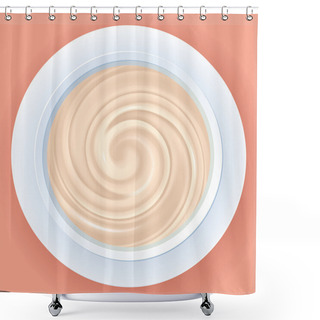 Personality  Vector Background Of Mixed Cream In A Bowl Shower Curtains
