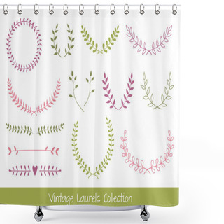 Personality  Vector Laurel Branches And Wreaths Shower Curtains