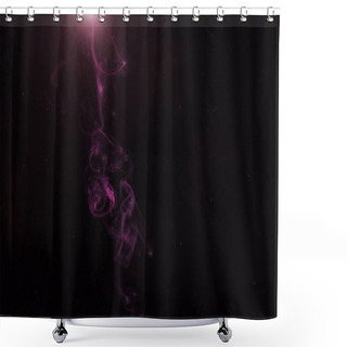 Personality  Black Background With Pink Smoky Swirl And Glowing Light Shower Curtains