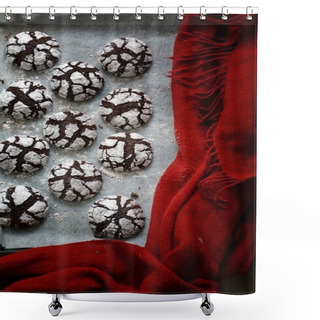 Personality  Cracked Chocolate Cookies Shower Curtains