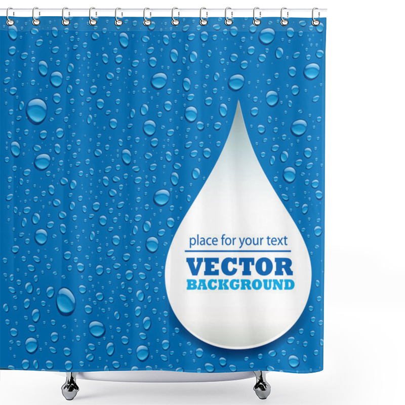 Personality  Blue Water Drops Background With Place For Text Shower Curtains
